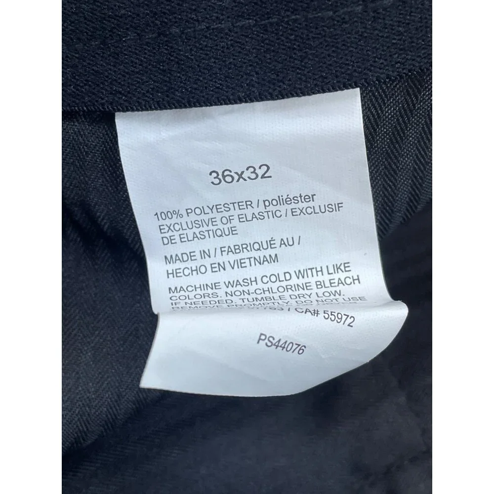 Perry Ellis Mens Black Stretch Luxury Classic Fit Dress Pants 36x32 - New
